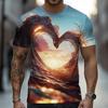 Men's Optical Illusion 3D T Shirt Short Sleeve T Shirt 3D Print Crew Neck Shirt Exaggerated Designer Party Street Casual Yellow Pink Purple Summer