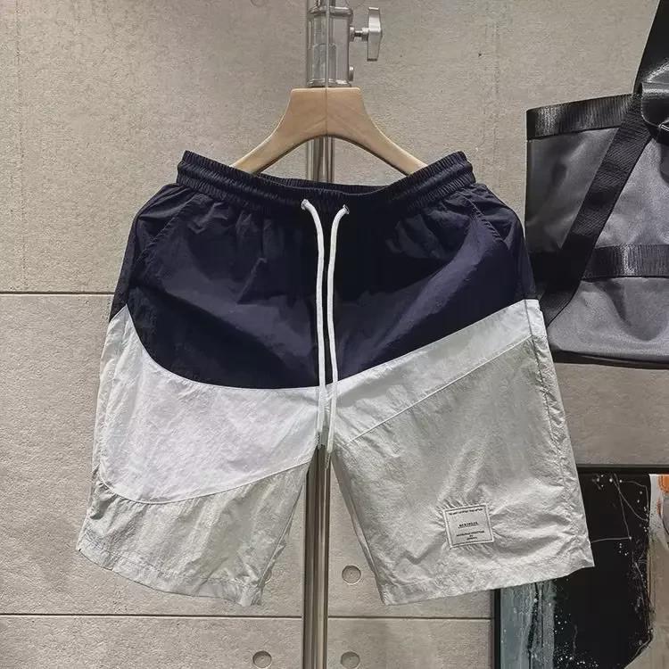 Men's Trendy Summer Color-Block Casual Quick-Dry Sports Beach Shorts