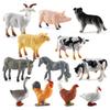 Educational Farm Animal Toy Set For Kids, 12 Miniature Figures Included