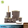 6-Piece Bathroom Set: Lotion Bottle, Toothbrush Holder, Soap Dish, Trash Can, Toilet Brush