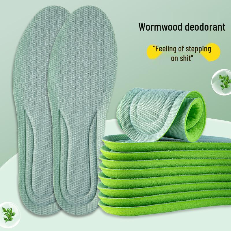 Ultra-Soft Mugwort Insoles for Men and Women - Shock Absorption, Reduces Fatigue & Foot Pain