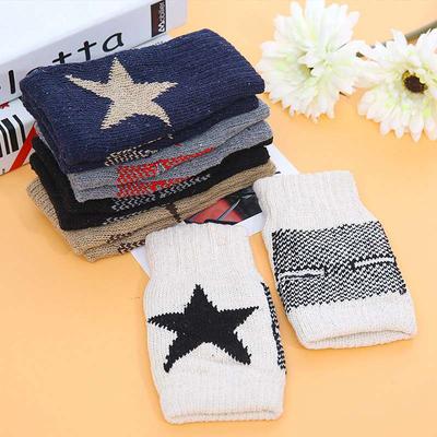 Mittens Imitation Warm Fingerless Gloves Wool Half Finger Gloves Stretch Knit Winter Touch Screen Gloves
