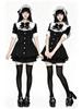 Snowflake Time: Japanese Lolita Stand-Collar Dress Set with Bib & Bow Tie
