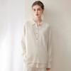 Lokasha 100% Pure Cashmere Women's Loose V-Neck Sleeveless Knit Vest for Autumn/Winter