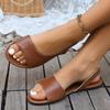 Sandalen Damen 2025 Neu Europäisch und Amerikanisch Große Größe Sommer Mode Flach Vielseitig Strand Sandalen