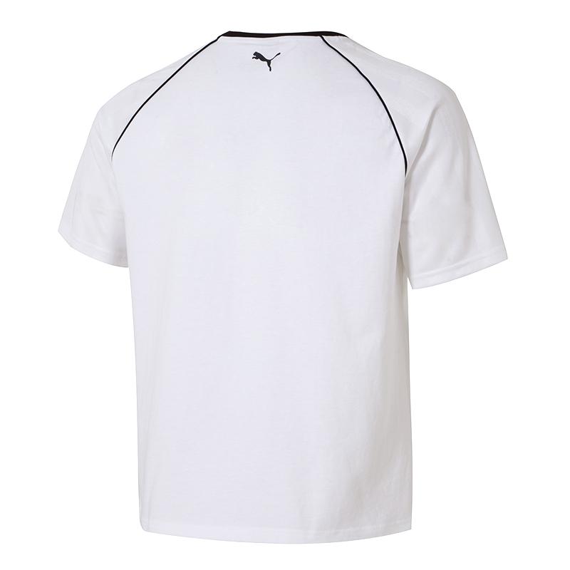 Puma Ss25 Letra Gola Redonda Respirável Manga Curta Raglan Camiseta Unissex Camiseta Branca 631723-02