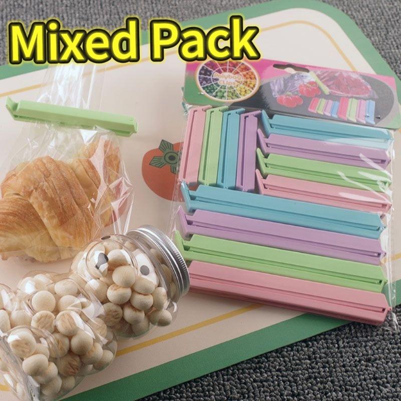 

12 шт./уп. Портативное кухонное хранение Еда Закуски Запечатывание Зажим для пакета Запайщик Зажим Пластиковый инструмент Кухонные аксессуары Зажимы для пакетов для еды