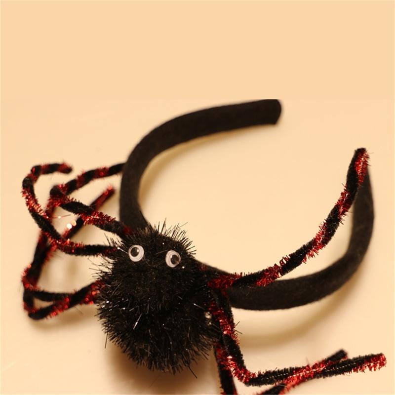 Pack Of 3 Halloween Spiders Pin Accessories Plush Head Ornaments For Costume Parties Kids Infants