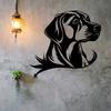 Contemporary Metal Dog Head Wall Sculpture, Iron Dog Statue for Indoor Outdoor, Mounted Animal Decor Gift for Dog Owners, Unique Home Art