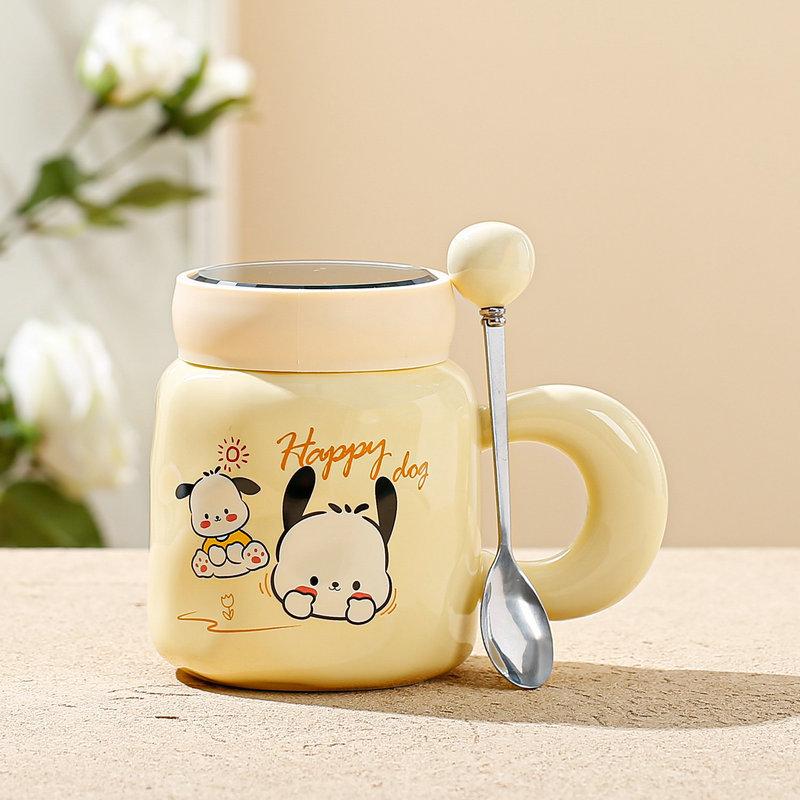 High-Value Ceramic Cup With Lid Spoon Water Cup Set Gift Box Cute Cup Souvenir Opening Gift