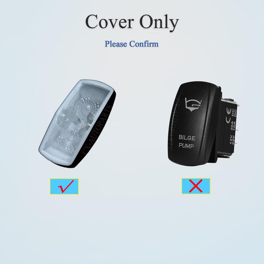 Laser-Engravable Rocker Switch Cap (No Body) - Switch Actuator Cover Replacement for 12V 24V Car Boat ATV Carling ARB Narva
