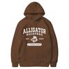 Unisex Hooded Long Sleeve Sweatshirt With Alligator Print Loose Fit Casual Streetwear Fall