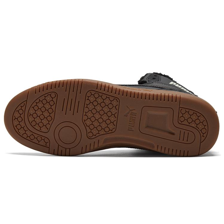 Puma Rebound Joy 'Fur - Black Gum' (Unisex) Black / Black / Gum / Whisper White Skate Shoes 375576 06