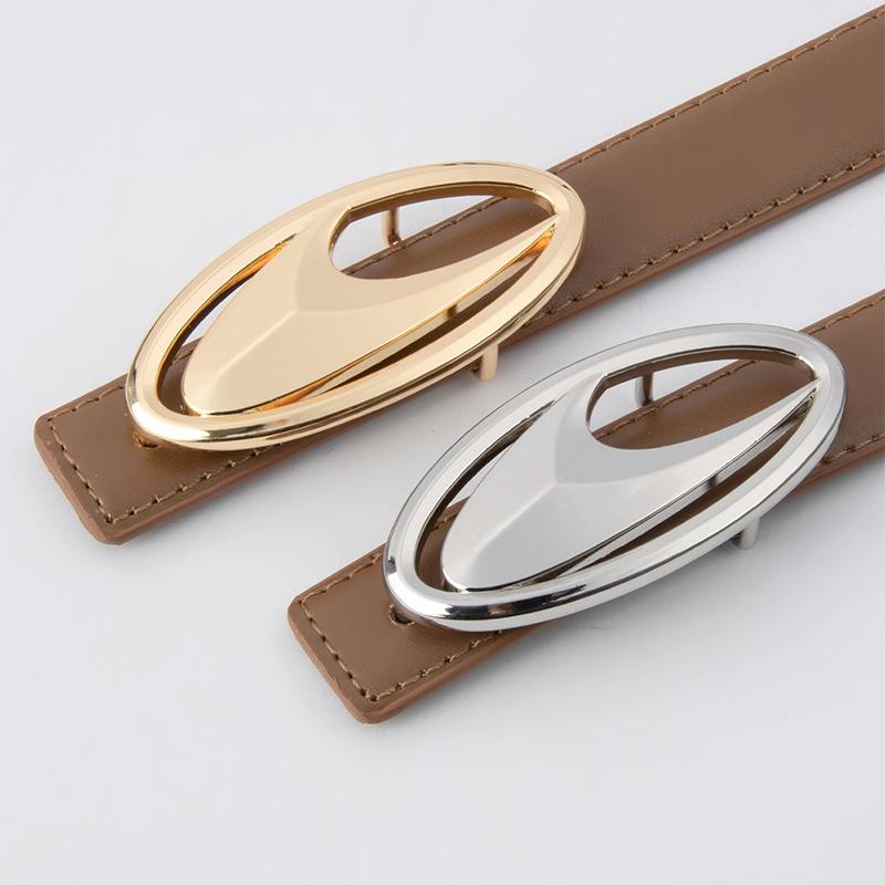 Genuine Leather Women's Belt Cowhide with Jeans Casual Pants High-end Women's Versatile Belt