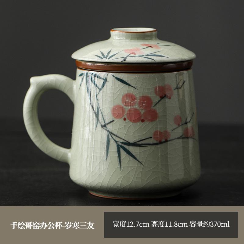 Handbemalte Keramik-Teetasse, Tee-Trenntasse, Persönliche Spezial-Bürotasse, Hochwertige Teetasse als Geschenk