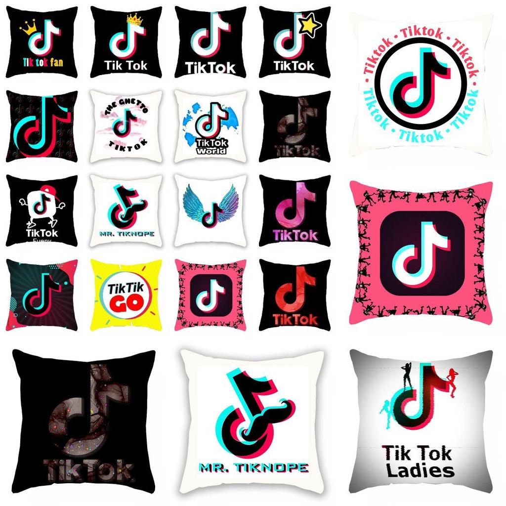 Tiktok Pattern Decorative Cushion Cover Soft Pillow Case For Home And Car 18inch