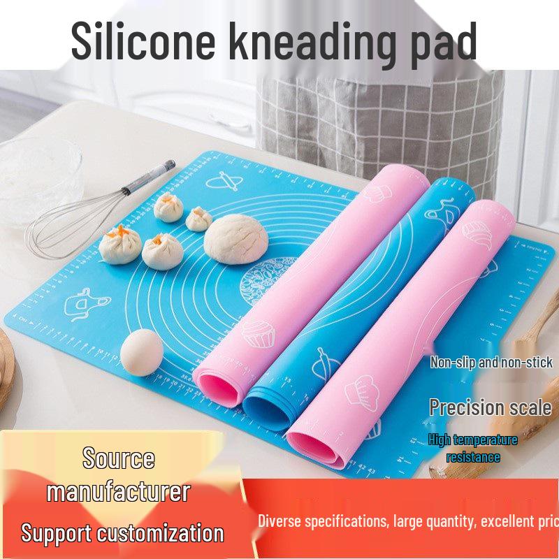 Silicone Baking & Kneading Mat with Scale – Thick, Insulated, Food-Grade 30x40 cm розовый