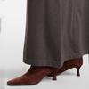 Krazing Pot Flock Autumn Winter Shoes Thin High Heels Big Size 45 Size 44 Size 46 Women Keep Warm Thigh High Boots