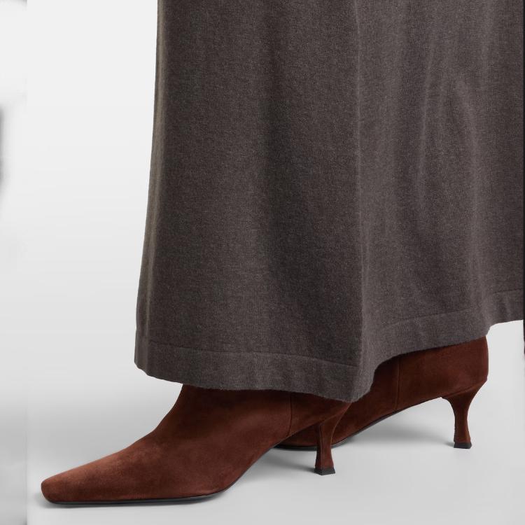 Krazing Pot Flock Autumn Winter Shoes Thin High Heels Big Size 45 Size 44 Size 46 Women Keep Warm Thigh High Boots