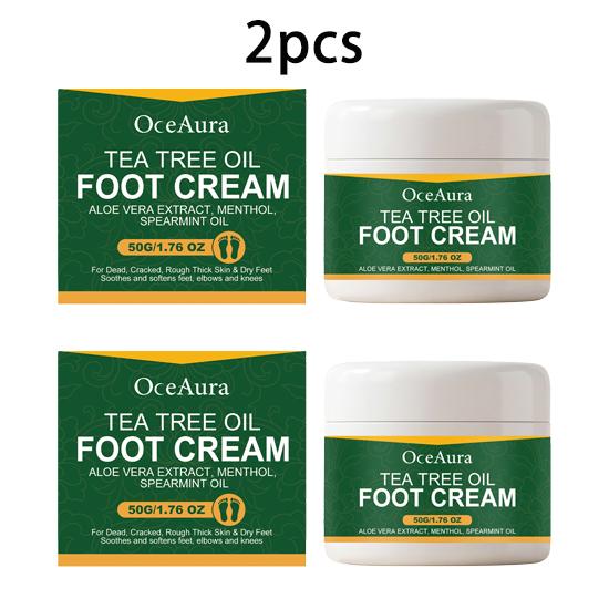 ceAura Tea Tree Oil Foot Cream Gentle Ingredients Moisturize and Care for Foot Skin, Comfortable and Non-stick Daily Convenient Care 50g