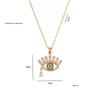 Cross Devil's Eye Necklace: Colorful Zirconia Pendant on Titanium Steel Clavicle Chain