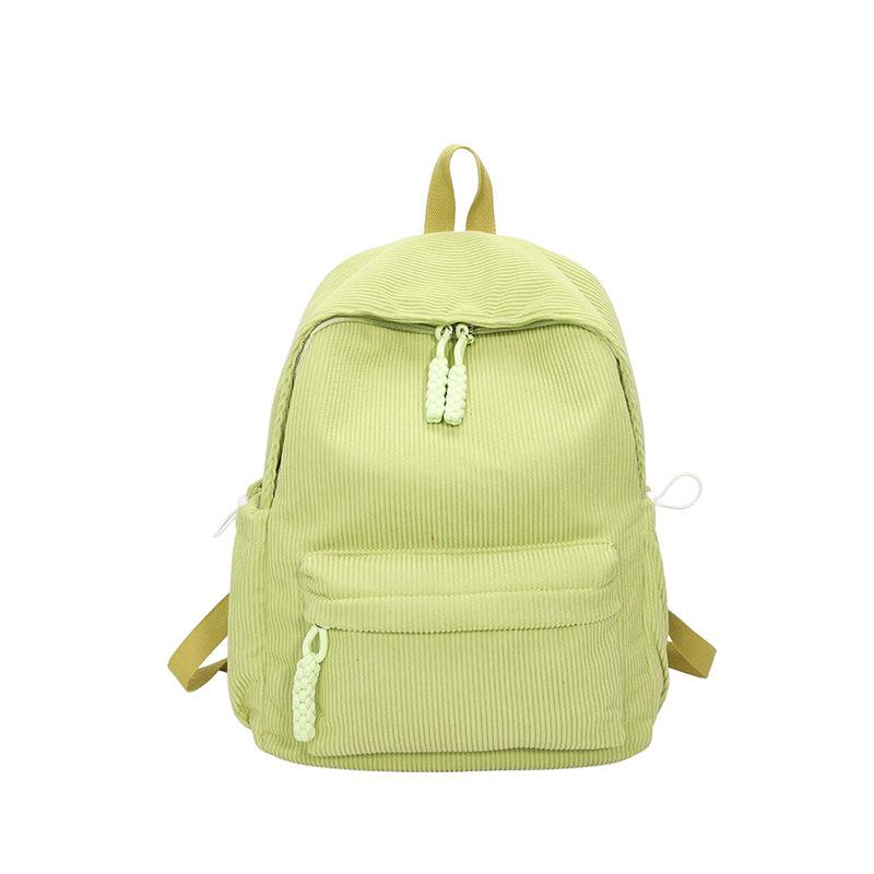 Schoolbag1011 spring corduroy casual backpack wholesale student strip velvet backpack commuter versatile backpack bags