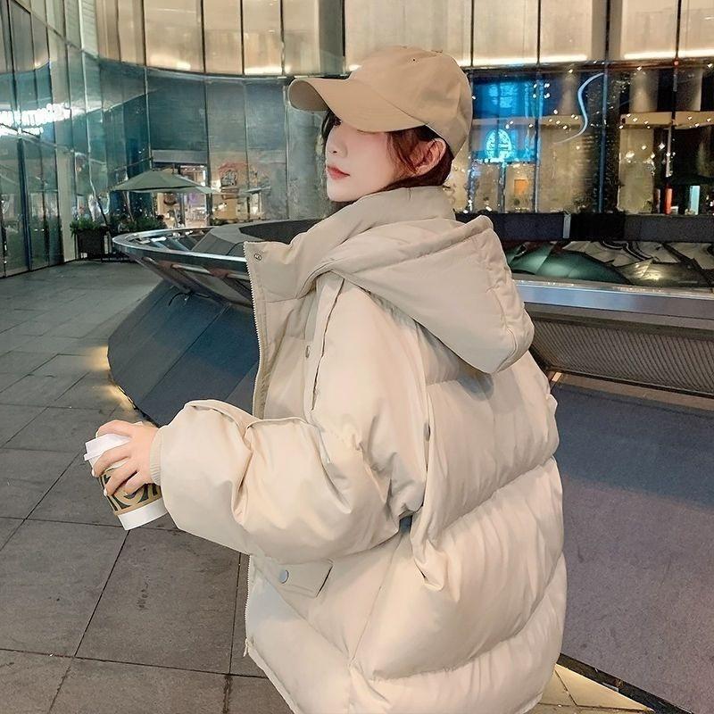 Women’s Korean Style Loose Short Down Cotton Puffer Coat Casual Versatile Warm Winter Autumn Outerwear for Women