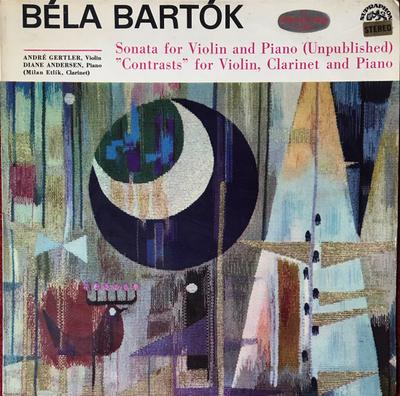 LP Record BLA BARTK ANDR GERTLER DIANE A  Sonata For Violin And Piano Unpubl SUAST50740 Supraphon 1967 Czechoslov Classical Used