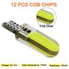 10 PCS T10 W5W LED Bulbs COB 12V 7500K White Car Wedge Side Signal Lights Interior Door Dome Trunk License Plate Lamps Silicone