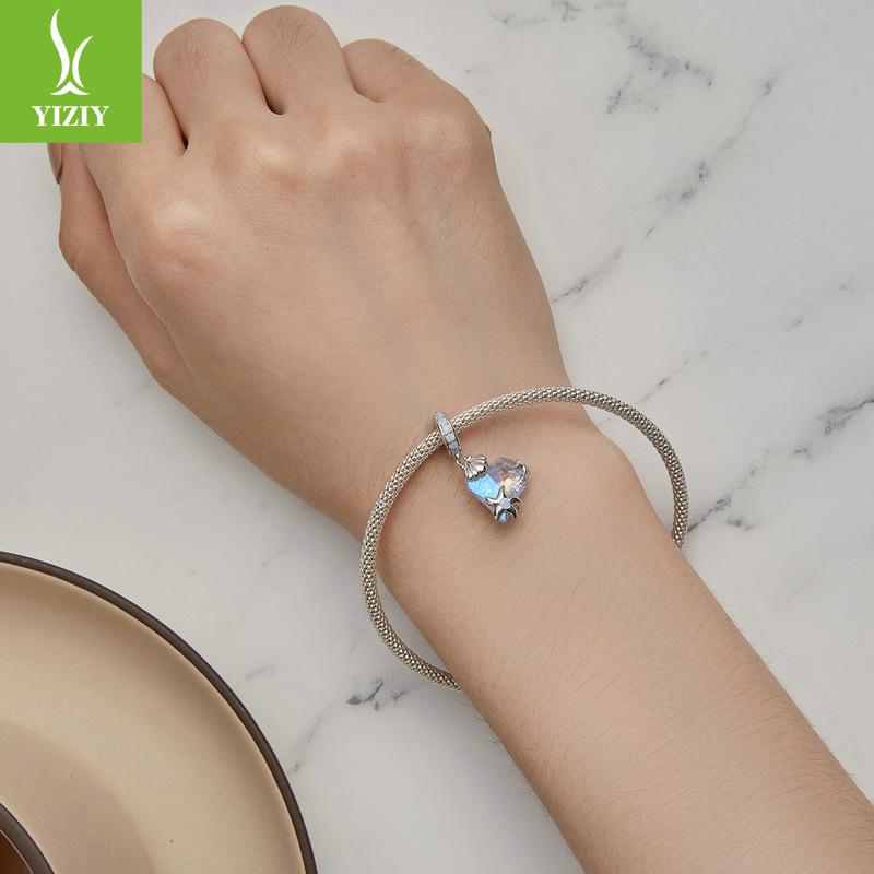 Underwater World Ice Flower Diy Bracelet Necklace Pendant, Exquisite Opal S925 Silver Beaded Accessories