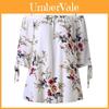 Fashion Womens Plus Size Floral Print Cold Blouse Camis Casual Shoulder Tops For Summer