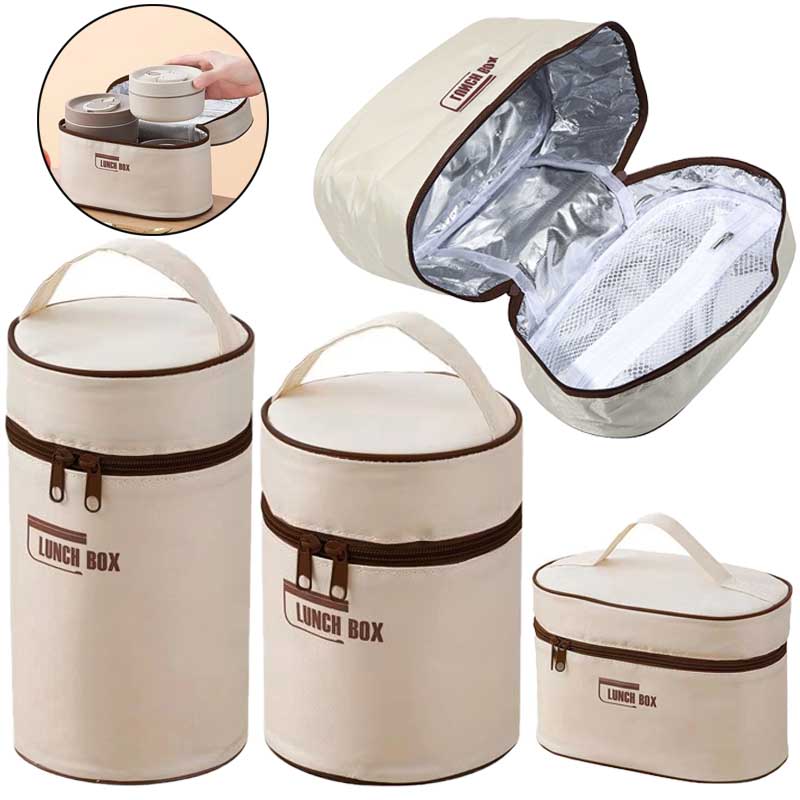 Portable Lunch Bag Food Insulated Box Waterproof Shoulder Strap Insulated Box, Hand-held Lunch Box Bag, Fresh Aluminum