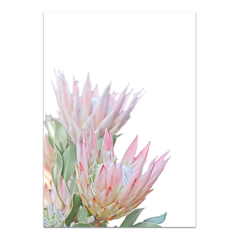 Rosa Blume Leinwand Malerei Nordic Tropische Pflanze Poster und Druck Sukkulenten Kaktus Wand Bild für Wohnzimmer Wohnkultur