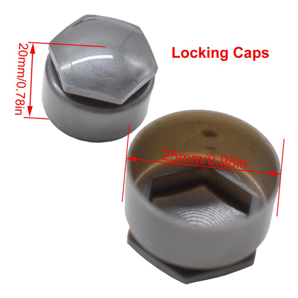 24x25mm Auto Radmuttern Kappen Zubehör Auto Reifen Hub Schraube Anti-Rost Schutz Fahrzeug Bolzen Stehbolzen Abdeckung Grau Für A4 A5 A6 A7 Q3 Q5 TT R8