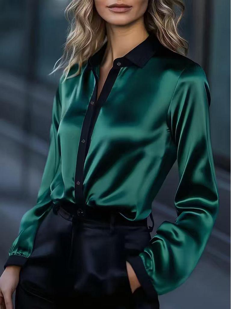 2026 Spring Women's European & American Soft Silk Long-Sleeved Shirt - New Exclusive Top