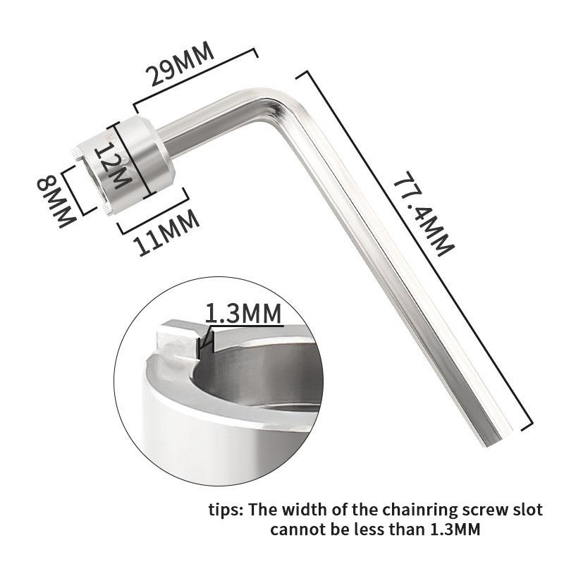 Šrouby převodníků, klíč na matice, demontáž šroubů převodníků, montážní nástroje, nástroj pro horská silniční skládací kola, nástroj pro převodníky