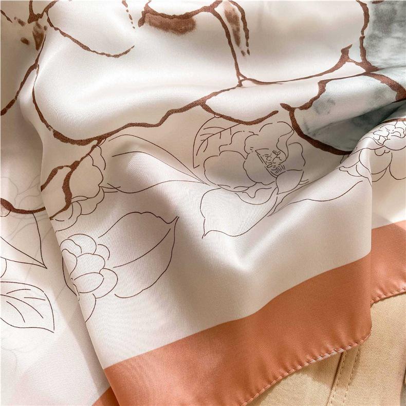 Damen Sommer Seidenschal: Leichtes, luxuriöses kleines quadratisches Halsaccessoire