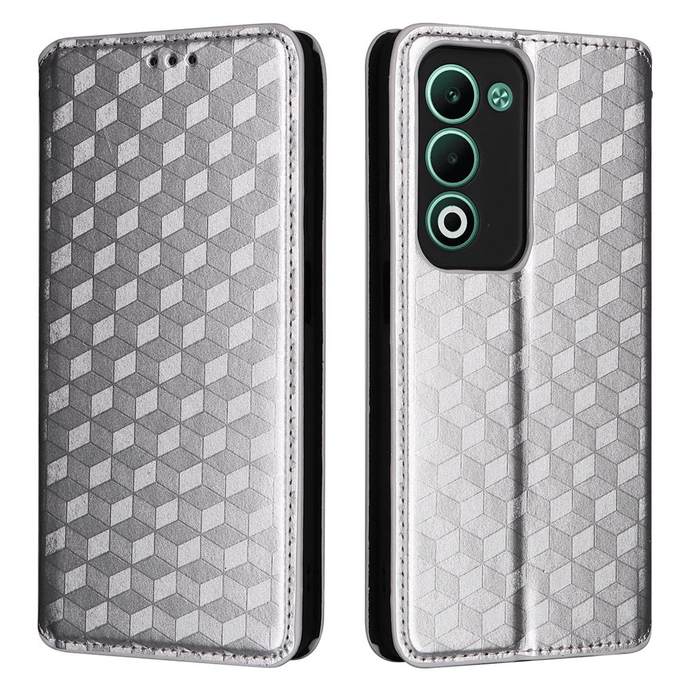 For Oppo A5 5G/4G/A5m Case Wallet Rhombus Imprinted Leather Phone Cover