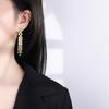 Cross Border Hot New Tassel Earrings With Silver Gold-plated Micro Inlaid Emerald Simulated Batch