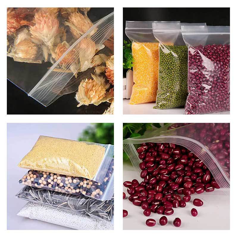 100 sztuk/paczka zamykane torby na zamek błyskawiczny samouszczelniający się przezroczysty worek foliowy opakowanie do przechowywania żywności worek do przechowywania próżniowego wielokrotnego zamykania Fresh Organizer