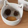 Desktop Storage Sets Cat Ear Organizer Cosmetic Snacks Sundry Keys Woven Storage Basket