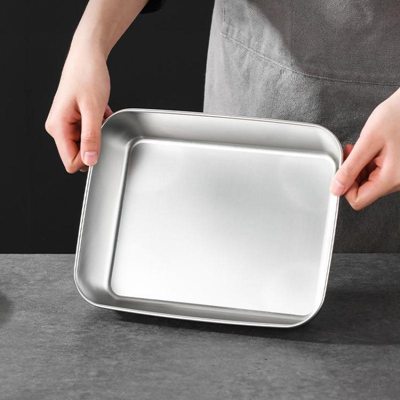 Nerezový talíř na sushi obdélníkový podnos na sushi talíř na sashimi multifunkční přípravný talíř na hrnce talíř na salát