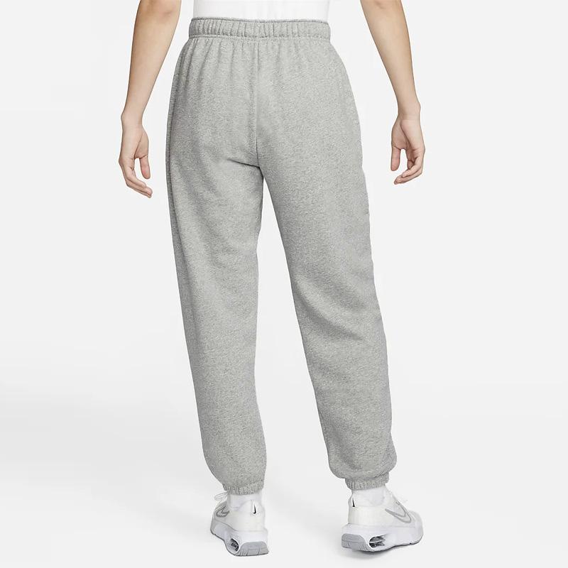 Nike Embroidered Logo Fleece-Lined Joggers Women Bottoms Grey DQ5800-063