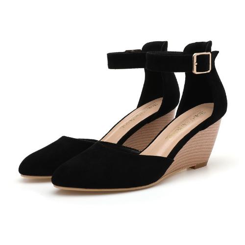 Mode Damen Slipper Retro Wildledersandalen Plateauabsatz Große Größe Schnallenriemen Modisches Damen Freizeit-Schuhwerk