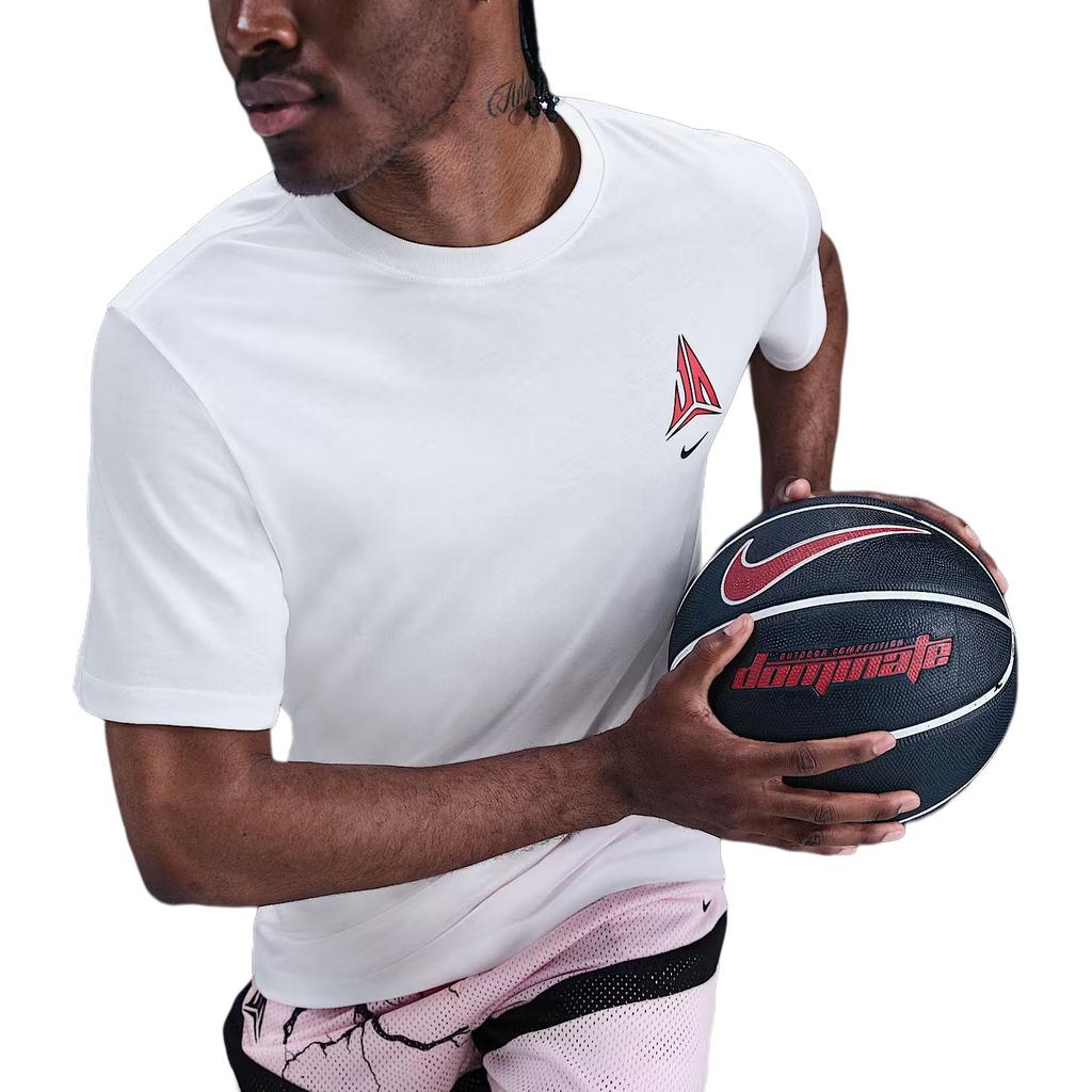Nike Ja Morant Comfortable Soft Knitted Fashion Short Sleeve T-Shirt Men Tops White HV1691-100