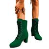 Popular autumn and winter boots front straps women's shoes 2025 new large size high heel British suede Martin boots women