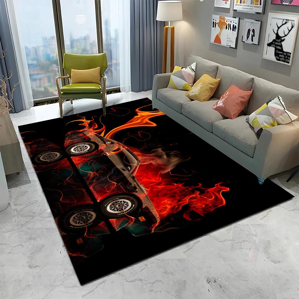 3D Toekomstige Sportwagen HD Concept Auto Cartoon Tapijt Vloerkleed voor Huis Woonkamer Slaapkamer Bank Deurmat Decoratie, Kinderen Antislip Vloermat
