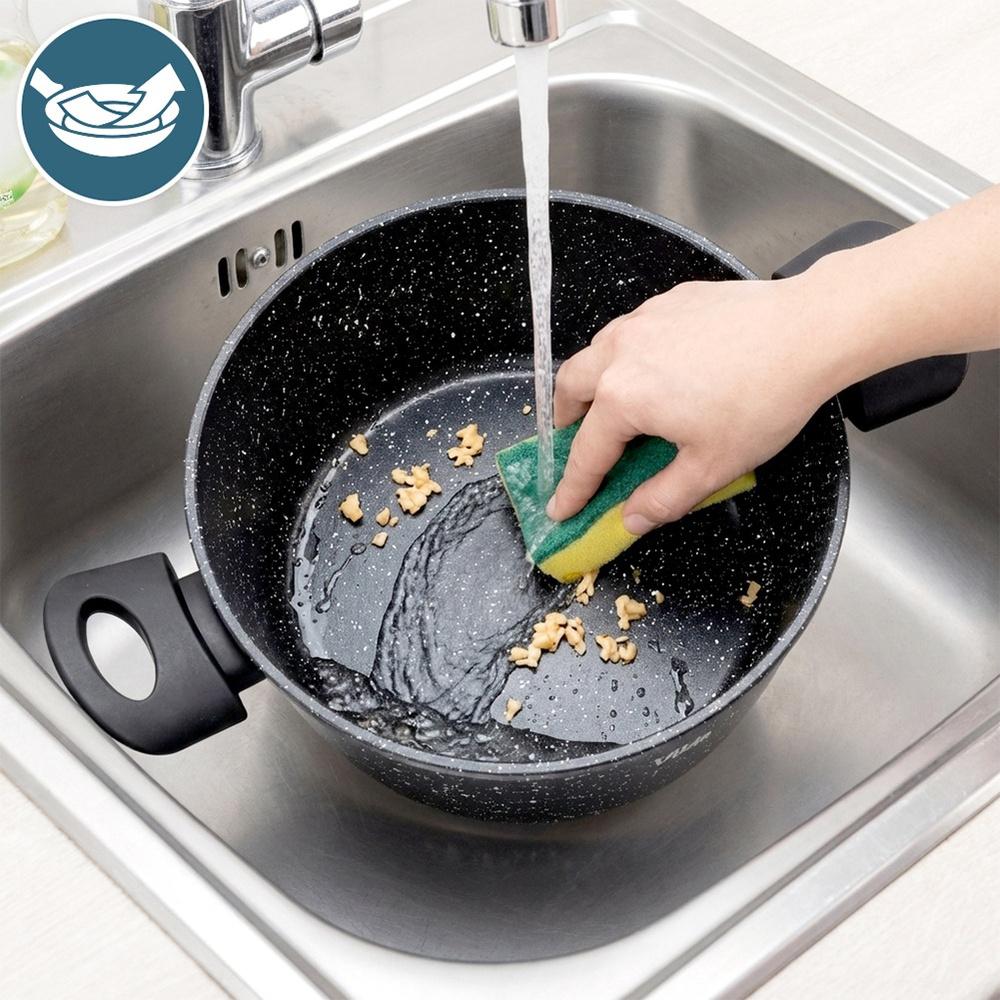 Granite Pot with Lid for Cooking Stewing 24 Cm 3.6L