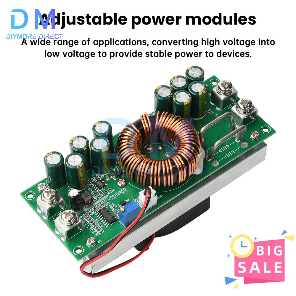 1200W 1500W Adjustable Step-Down Module DC15-90V To 2.5-72V Synchronous Rectification High-power Constant Voltage Power Converte