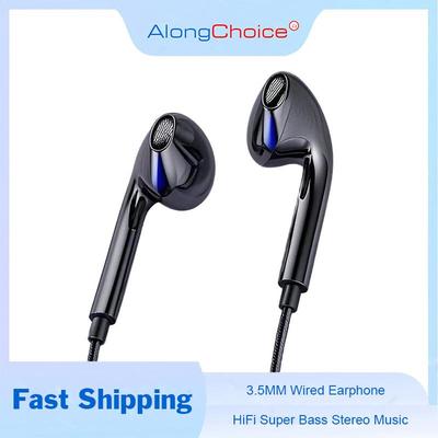3,5-mm-Kabelkopfhörer mit Bass-Ohrhörern, Stereo-Kopfhörer, Musik-Sport-Gaming-Headset mit Mikrofon, Rauschunterdrückung